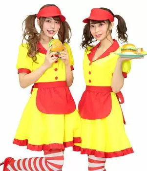 Party City Косплей Желтая Официантка Желтая Женская