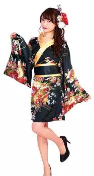 Party City Tokimeki Граффити Косплей Кимоно Японский Черный Женский