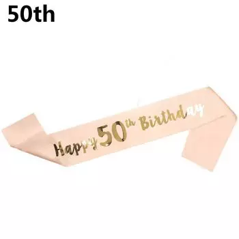 Party Decoration Rose Gold Birthday Funny Sash Birthday Girl Happy 18/21/30/40/50/60 Mom Favor Gift 50th