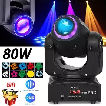 Вечеринка DJ Диско Светильник Движущаяся Голова Сценический Бар Лампы 80 Вт Вращающаяся Лампа Диджей Диско Светодиодные Точечные Светильники Разнообразие Узоров Света EU Plug
