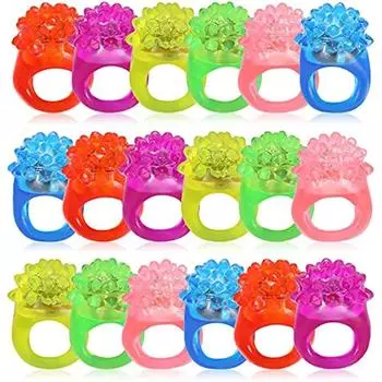 Party Favors Strawberry Flashing Finger Ring Rubber Glowing Ring Light Up Rings White Led Ring разноцветный