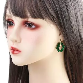 Party Glasses Fashion Design Zinc Zinc Alloy Women Hoop Earrings Ear Buckle Korean Jewelry Accessories зелёный