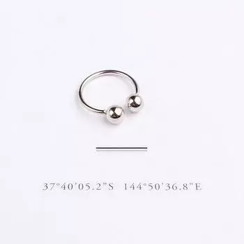 Party Punk Silver Gold Women Copper Male Double Ball Jewelry Copper Ring Joint Ring Unisex Rings