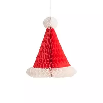 Party Santa Christmas Hat Honeycomb Paper Hanging Decoration Father Christmas Style A