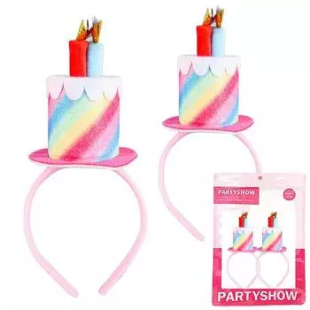 Party show lovely cake headband 2p set, rainbow, rainbow, 1 set