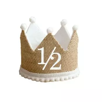 Party Supplies Photo Props Baby Birthday Party Hat Anniversary Cap Baby Decor Burlap Crown Hat half year