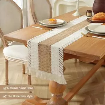 Дорожка для праздничного стола, тканая ткань в стиле бохо, декор в виде кисточек, контрастный цвет, плетеный, устойчивый к пятнам, многоразовый стол 120cm