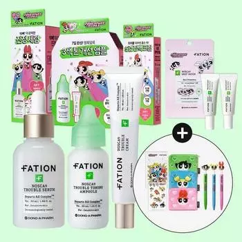 Partyon Noscanine Trouble Serum Powerpuff Girls Специальный набор 3 вида 50 мл + Ампула 30 мл + Крем 45 мл, 1 шт.