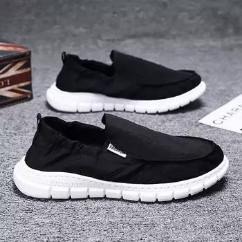 Парусиновые туфли 2025 года, новые дышащие ленивые туфли из сетки Ice Silk, носки с одной педалью, спортивная и любительская мужская обувь из ткани 39