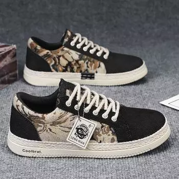 Парусиновые туфли для мальчиков, весенние дышащие, трендовые, спортивные, повседневные, для мужчин, льняные туфли, тканевые туфли D618 39 чёрный