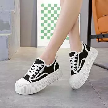 Парусиновые туфли для женщин, студентов, универсальные туфли для серфинга, весна и осень, новые дышащие спортивные повседневные туфли, нескользящие туфли для печенья A 35 чёрный