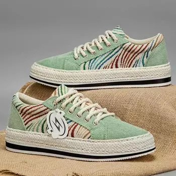 Парусиновые туфли, мужская обувь, летняя дышащая модная вельветовая обувь на плоской подошве, мужская повседневная легкая тонкая обувь из ткани Old Beijing 39