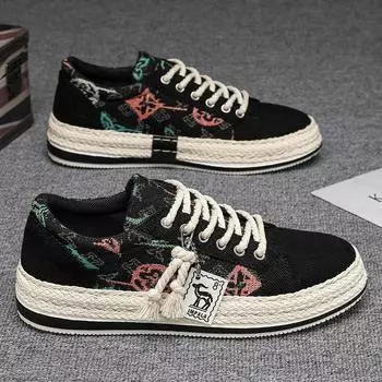 Парусиновые туфли, мужская обувь, летняя дышащая модная вельветовая обувь на плоской подошве, мужская повседневная легкая тонкая обувь из ткани Old Beijing 39