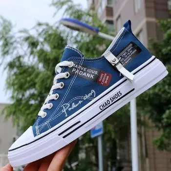 Парусиновые туфли Мужская обувь Осенняя обувь на платформе с высоким голенищем Универсальная модная обувь Дышащая студенческая обувь Дезодорирующая тканевая обувь Повседневная обувь 39