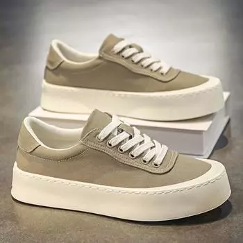 Парусиновые туфли мужские летние дышащие 2024 новые на толстой подошве, усиливающие тренд нишевые подростковые легкие черные туфли для доски 39