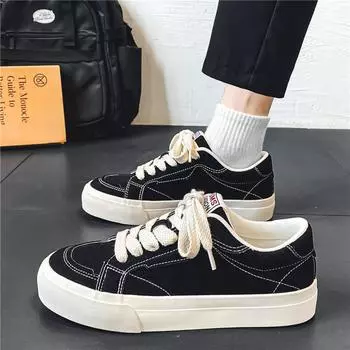 Парусиновые туфли мужские летние дышащие черные нишевые повседневные спортивные туфли для сноубординга молодежные универсальные модные туфли 39