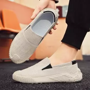 Парусиновые туфли Мужские туфли дышащие трендовые 100 бордовые туфли спортивные повседневные мягкие подошвы нескользящие льняные туфли из ткани Old Beijing 39