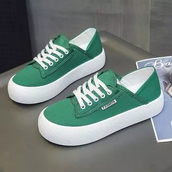 парусиновые туфли на платформе женские корейские леопардовые кроссовки толстая подошва шнуровка повседневная обувь женские мокасины эспадрильи CN 35 чёрный