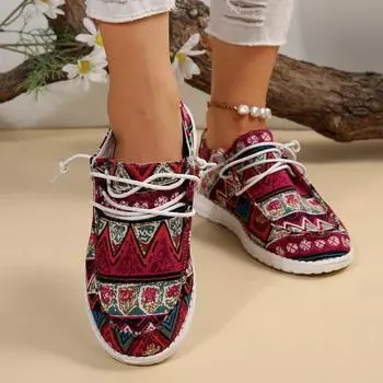 Парусиновые туфли в европейском и американском этническом стиле, осенняя обувь 2024 года, низкие одинарные туфли с плоской подошвой для женщин 36 синий