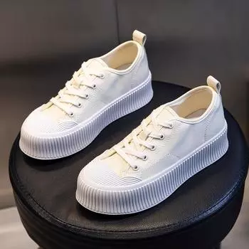 Парусиновые туфли женские 2025 новые летние женские повседневные туфли с крошкой белые туфли женские туфли с плоским дном и неглубоким горлом женские туфли детские прилив 35