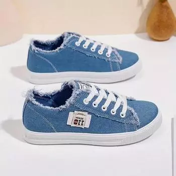 Парусиновые туфли женские классические женские туфли Hundred удобные повседневные однотонные студенческие туфли на плоской подошве для занятий спортом на доске 35 чёрный