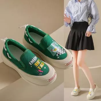 Парусиновые туфли женские новые с круглым носком и неглубоким воротом 35