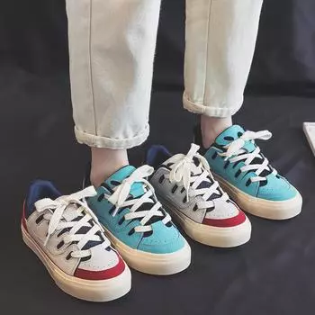 Парусиновые туфли женские новые весенние туфли на толстой подошве женские дышащие универсальные женские туфли повседневные туфли для скейтбординга для студентов 35 синий