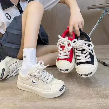 Парусиновые туфли Женские туфли Открытые туфли Smile Little White Модная повседневная обувь Модная универсальная студенческая обувь 38 бежевый