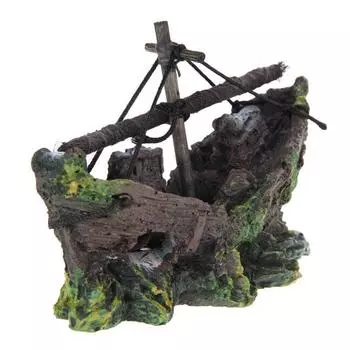 Парусная лодка из смолы, фигурка затонувшего корабля, сделай сам, миниатюрный аквариум, украшение для аквариума
