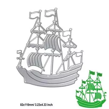 Парусник резки штампы металлический трафарет DIY Скрапбукинг альбом бумажная карта тиснение ремесло высечка корабль трафик