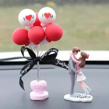 Пары из мультфильмов Аксессуары для украшения автомобиля Романтические фигурки влюбленных Шары Украшения для салона автомобиля Аксессуары для приборной панели Подарки