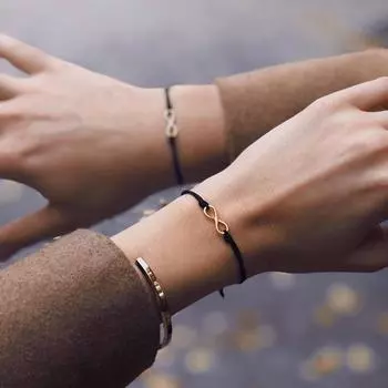 Пары Красные Браслеты Женские Бусины Из Нержавеющей Стали Бесконечная Любовь Черный Веревочный Браслет Женский Плетение Регулируемый Браслет Для Женщин Подарок