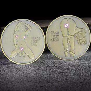 Пары сексуальный вызов монета орел и решка монета счастливый жетон двусторонний взрослый вызов монета розыгрыш подарок на свидание мужчины женщины 1pc