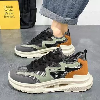 PARZIVAL 2024 Мужская повседневная обувь Модные прогулочные кроссовки Спортивная обувь для фитнеса Нескользящие кроссовки Холст из ледяного шелка 39 бежевый