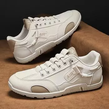 PARZIVAL Men Fashion Casual Shoes Leather Mens Vulcanized Sneakers Breathable Skateboard Shoes Trainers Shoes Work Men s Shoes 39
