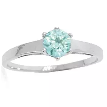 Пасьянс Серебряный аквамарин (родированное покрытие) - 5 мм