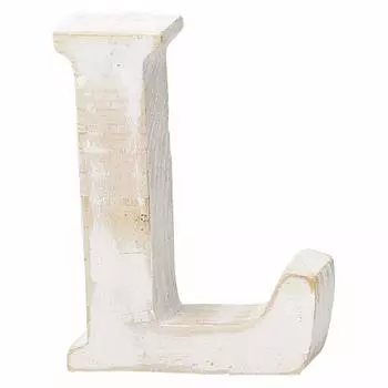 PASEO Wall Decoration Wooden Alphabet L WF-35WH-L White Approx. 9 x 3 x 12 cm