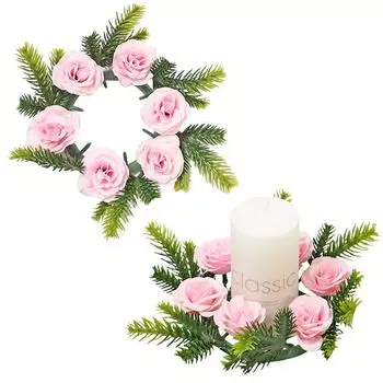Пасха Весна Лето Маленький Полевой Цветок Роза Венок Подвеска День Святого Валентина Украшение Дверной Подвесной розовый