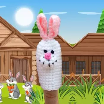 Пасха Вязание крючком пальчиковая кукла ручная работа вязание овца кролик морковка яйцо кукла малыши рассказывание историй B Sheep