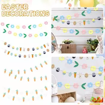Пасхальная бумага String Art мультфильм кролик Пасхальная вечеринка Charm Детский день рождения Фон Настенное украшение One Size