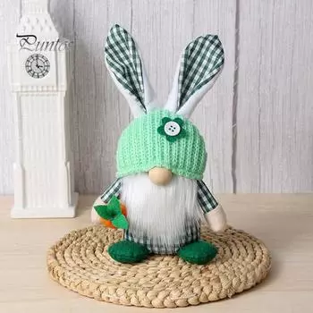 Пасхальная кукла-гном, плюшевые кроличьи уши, гномы с вязаной шапкой, мягкая безликая кукла, настольное украшение для домашнего офиса Men