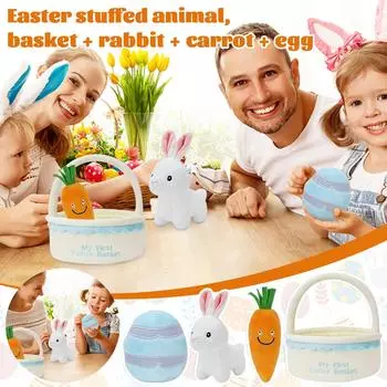 Пасхальная кукла стоячая светящаяся кукла кролик милый морковный кролик обнимающий яйцо украшение. Пасхальный подарок для друзей и детей игрушки One Size
