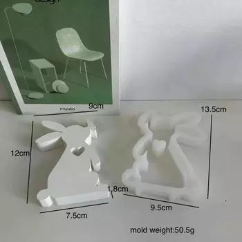 Пасхальная любовь, стоящая свеча кролика, украшения, форма для самостоятельной заливки смолы, цемента, гипса, силиконовая форма для украшения дома