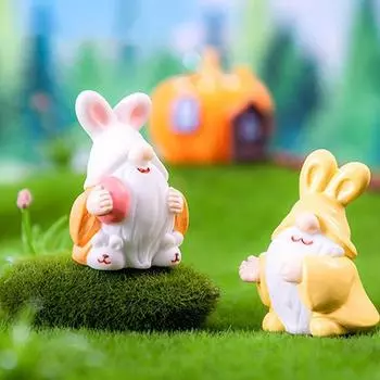 Пасхальная маленькая кукла-гном, украшения, микропейзаж, кукольный домик, модель куклы-гнома, настольный декор, игрушка, пасхальные аксессуары для кукольного дома