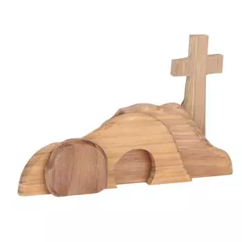 Пасхальная сцена украшения ручной работы деревянный пустой гроб крест украшение для вечеринки дома свадьба