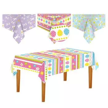 Пасхальная скатерть с принтом для домашнего декора, мягкая на ощупь мультяшная скатерть с принтом домашних животных и милыми животными S 6