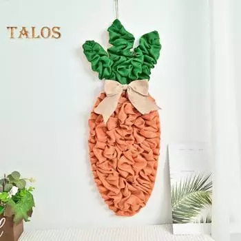Пасхальная ткань Морковный венок Домашний офис Входная дверь Настенный декор Большая имитация редиса Гирлянда Праздничное украшение для вечеринки Орнамент A