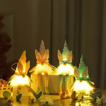 Пасхальная вечеринка освещенная безликая кукла теплый свет украшение для дома украшения One Size синий