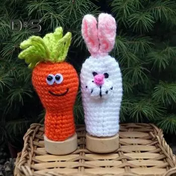 Пасхальная вязаная крючком пальчиковая кукла, ручная работа, овечка, кролик, морковка, яйцо, кукла, малыши, рассказывание историй, ролевые игры, обучающая мини-вязаная кукла B Carrot Set