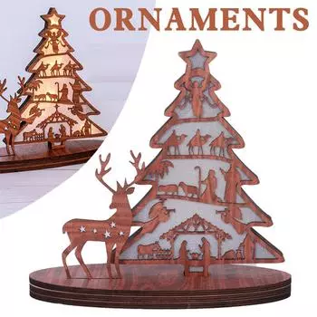 Пасхальное деревянное светящееся дерево, рождественское украшение, праздничный декор для рабочего стола для гостиной